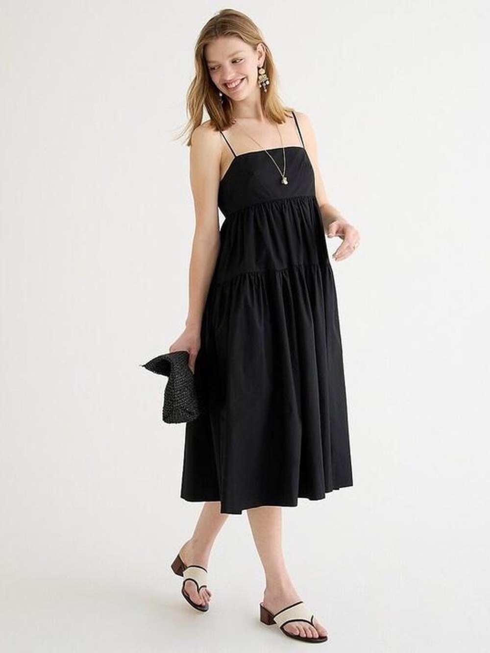 J. Crew Re-Imagined Tie Back Tiered Midi
